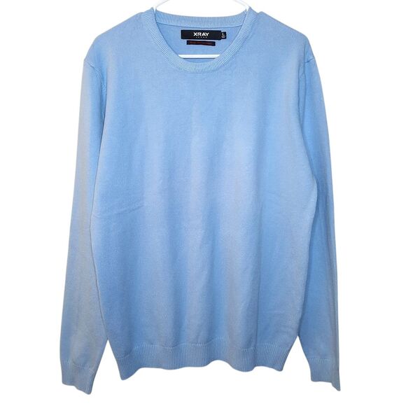 XRAY Jeans Sweater Blue Men Sz L Slim Fit Premium Comfort Long Sleeve Crew Neck - Picture 2 of 11